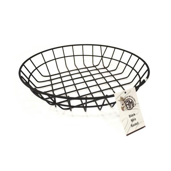 American Metalcraft 10 in Round Black Wire Basket WIB100 Zoro